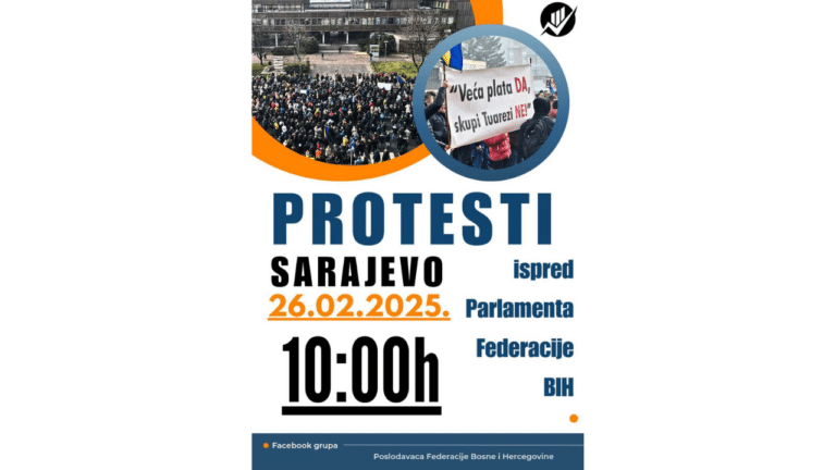 Najavljeni novi protesti građana i privrednika ispred Parlamenta FBiH